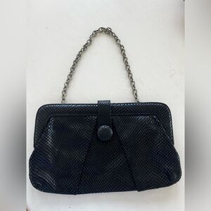MONSAC Elegant Black Chain Handle Clutch; NWOT!